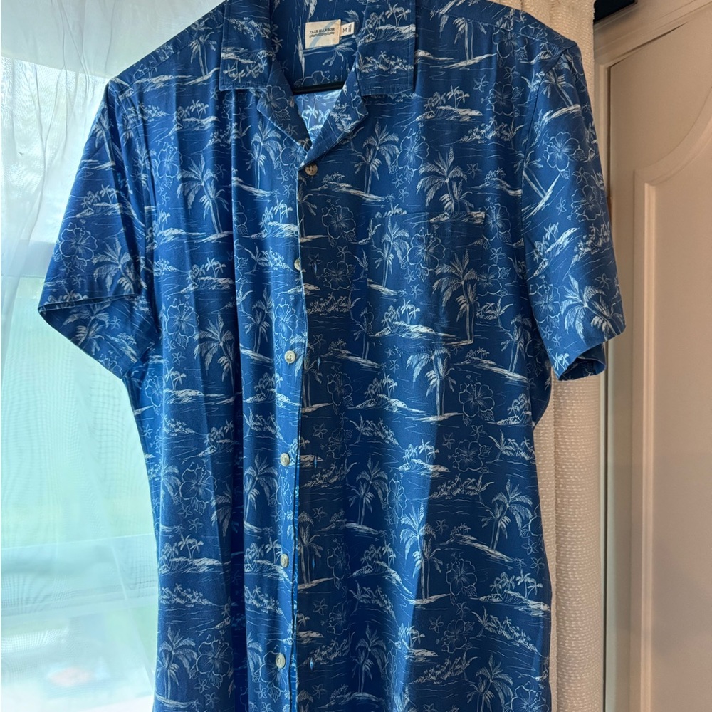 Fair Harbor Blue Palm Print Men's Shirt